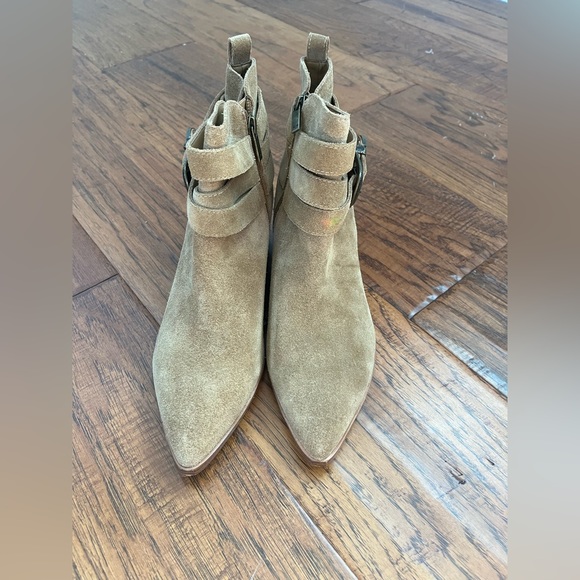 Western Suede Ankle Cowboy/ Cowgirl Boots - Picture 2 of 5